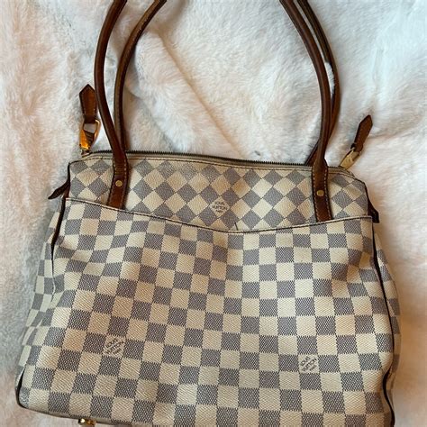 louis vuitton white damier shoulder bag|louis vuitton white checkered bag.